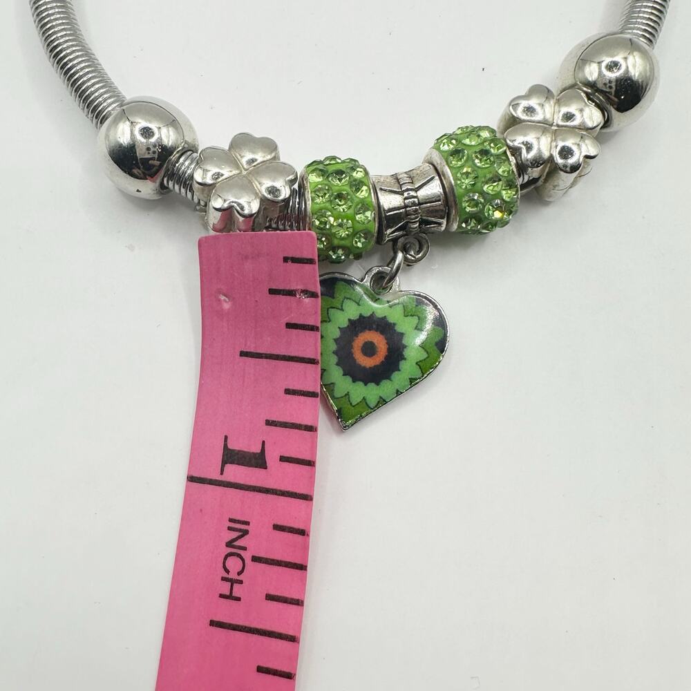 Unbranded Slide Enamel Fashion Bracelet Green Heart Boho Chic - Picture 5 of 7